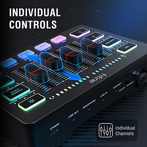 FIFINE Gaming Audio Mixer with RGB, XLR Interface - Image 3