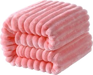 NTBAY Flannel Fuzzy Toddler Blanket, Reversible Stripes Design