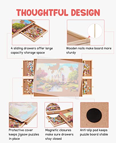 GAMENOTE 1500 Pieces Jigsaw Puzzle Table with Cover - Image 2