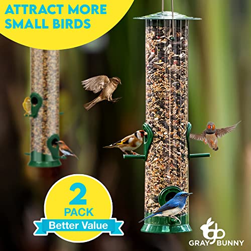 Gray Bunny 12 Inches Tube Bird Feeders, 4 Ports - Image 2