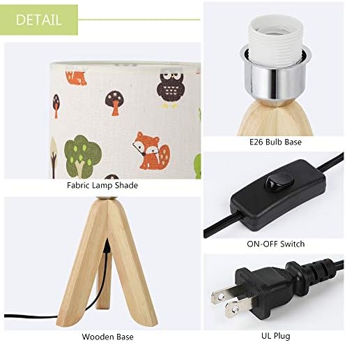 HAITRAL Tripod Table Lamp With Cartoon Lampshade - Image 3