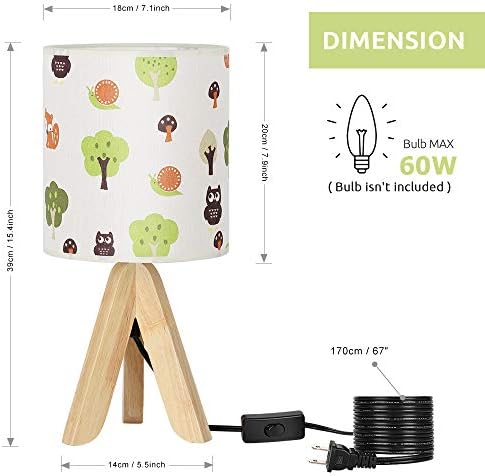 HAITRAL Tripod Table Lamp With Cartoon Lampshade - Image 2