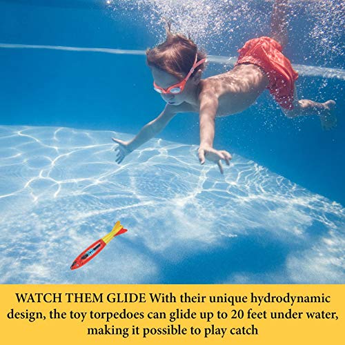 Haktoys Underwater Diving Torpedo Bandits, 5” Sharks Glides - Image 3