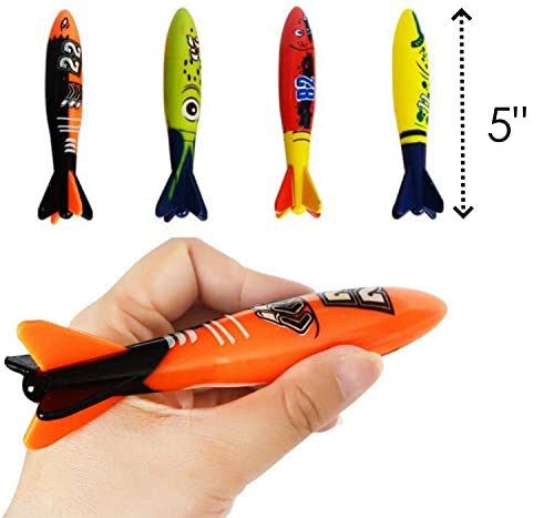 Haktoys Underwater Diving Torpedo Bandits, 5” Sharks Glides - Image 2