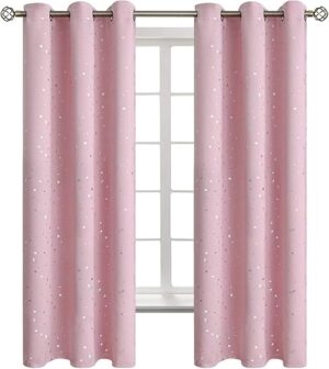BGment Kids Blackout Curtains – Baby Pink, 42×63, Set of 2