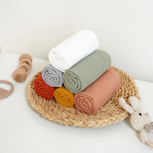 Konssy Muslin Baby Burp Cloths, 6 Pack - Image 5