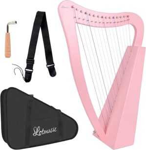 lotmusic Lyre Harp, 15 Strings Solid Birchwood