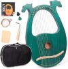 LOMUTY Lyre Harp 16 Metal String Instrument