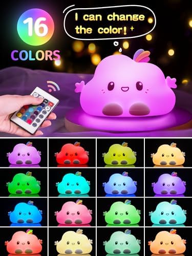 Mubarek Cloud Night Light, 16 Colors, Dimmable, Kawaii - Image 2