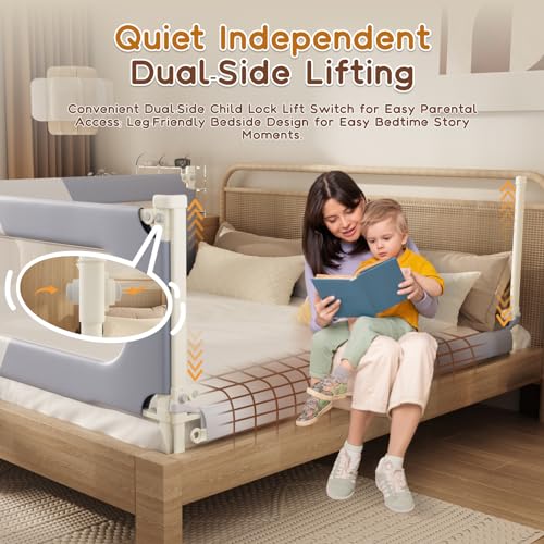 Newfinder 3 Pack Toddler Bed Rails - Dual-Child Lock - Image 3