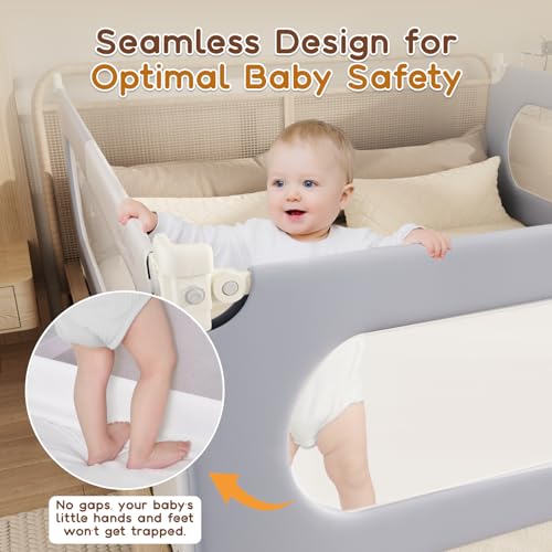 Newfinder 3 Pack Toddler Bed Rails - Dual-Child Lock - Image 5