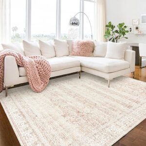 BILEEHOME Nursery Rug Blush Pink Boho Floral 5x7