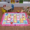 HUAHOO Pink Hopscotch Rug for Kids Rooms