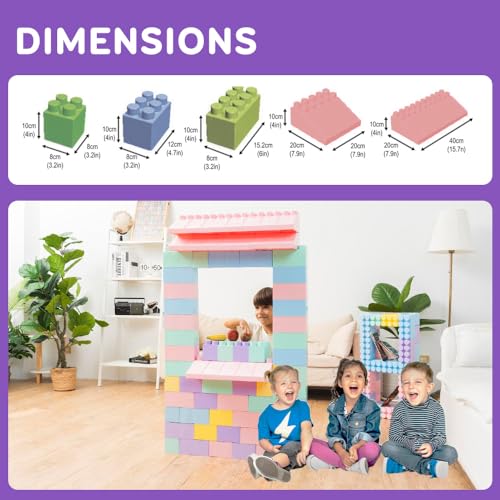 PLATPORTS Giant Plastic Jumbo Building Blocks, 86 Pieces - Image 4