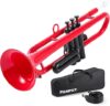 PAMPET Professional Plastic Bb Trumpet Set, Red