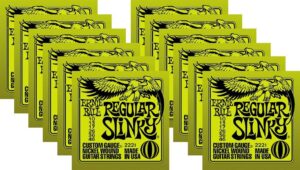 Ernie Ball Regular Slinky Custom Gauge Guitar Strings .010-.046 (12 Pack)