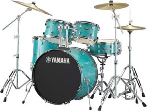 YAMAHA Rydeen 5-Piece Drum Set, Turquoise Glitter