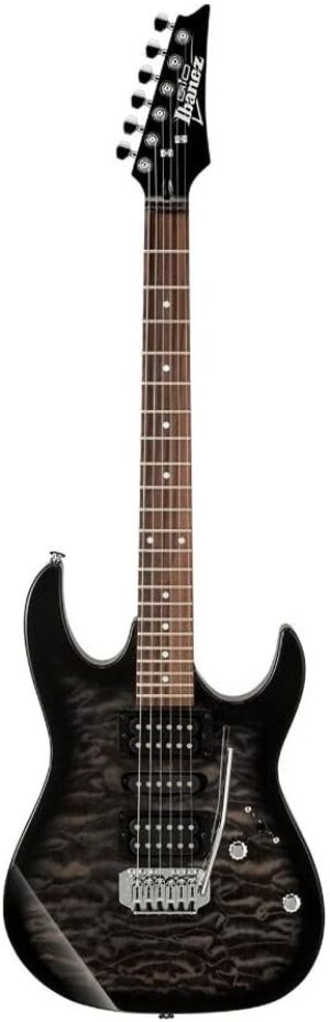 Ibanez Solid-Body Electric Guitar, Transparent Black Sunburst (GRX70QATKS)