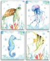 CHIEN-CHI LILI Texture Of Dreams Watercolor Sea Marine Life Art Print Set