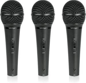 Behringer ULTRAVOICE XM1800S Dynamic Handheld Microphone, 3 Pack