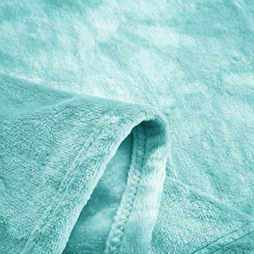 UOZZI BEDDING Teal Flannel Fleece Baby Blanket - Image 4