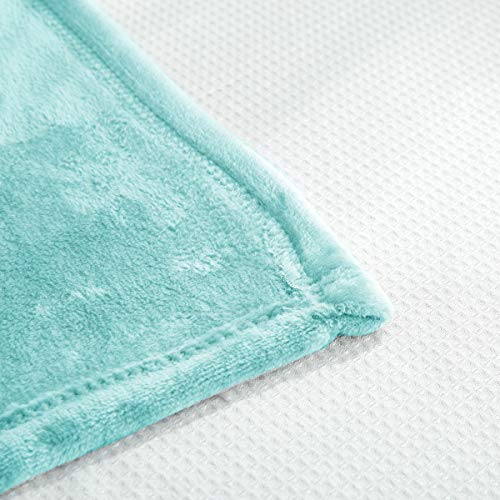 UOZZI BEDDING Teal Flannel Fleece Baby Blanket - Image 5