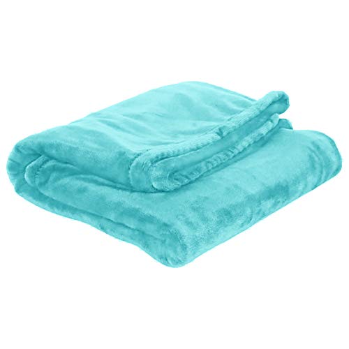 UOZZI BEDDING Teal Flannel Fleece Baby Blanket - Image 2