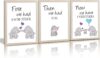 KAIRNE Watercolor Elephant Family Framed Canvas Art