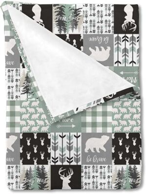 HawSkgFub Woodland Animal Baby Blanket Boy Gift