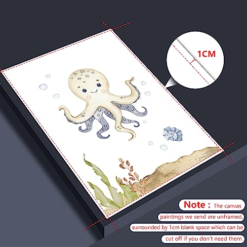 Yuaruo Ocean Animal Nursery Canvas Wall Art - Image 3