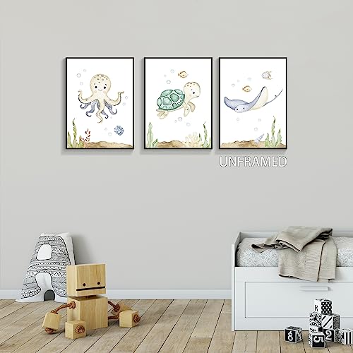 Yuaruo Ocean Animal Nursery Canvas Wall Art - Image 4