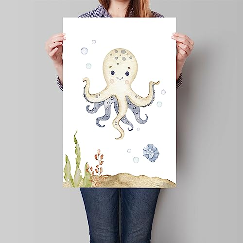 Yuaruo Ocean Animal Nursery Canvas Wall Art - Image 2
