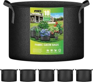 iPower 10 Gallon Plant Grow Bags, Black