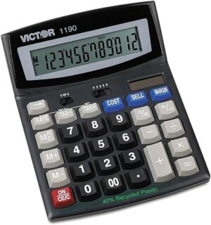 Victor 1190 Desktop Display Calculator, Black