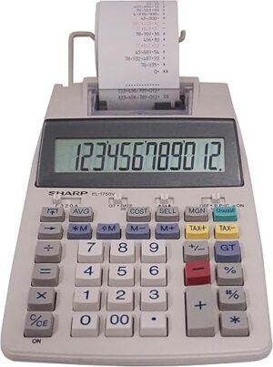 Sharp 12-Digit Desktop Printing Calculator, White
