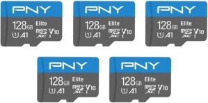 PNY 128GB Elite Class 10 U1 V10 MicroSDXC 5-Pack