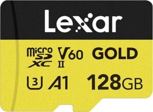 Lexar 128GB Professional Gold Micro SD Card (LMSGOLD128G-BNNNG)