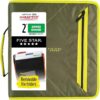 Five Star 2 Inch Zipper Binder, Olive/Citrus (290360C)