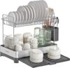 SONGMICS 2-Tier Expandable Stainless Steel Dish Rack