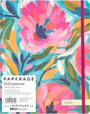 PAPERAGE 2025 Monthly Planner, Painted Floral