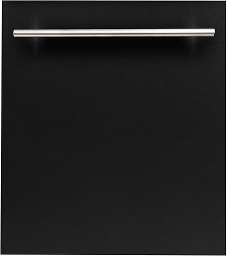 ZLINE 24 In. Black Matte Dishwasher With Stainless Steel Tub