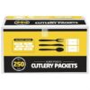 Supellectilem 250 Plastic Cutlery Packets – Black