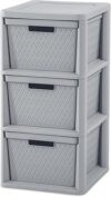 Sterilite 3 Drawer Cross Weave Storage Tower
