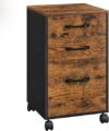 VASAGLE 3 Drawer Filing Cabinet with Wheels UOFC065B01