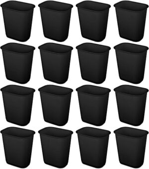 Sterilite 3 Gallon Rectangular Wastebasket, 16 Pack