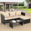 Valita 3-Piece Outdoor Wicker Loveseat Sofa