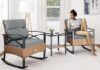 YITAHOME 3-Piece Outdoor Wicker Rocking Chair Set