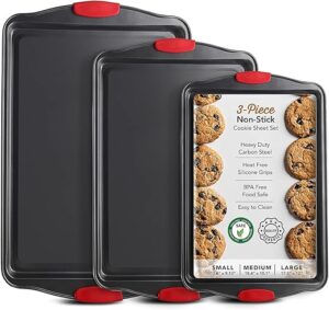 EATEX 3-Piece Steel Baking Sheet Set