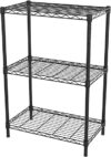 SINGAYE 3 Shelves Wire Shelving Unit, Black