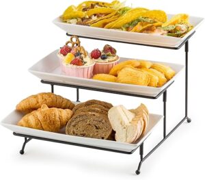 Gomakren 3 Tier Porcelain Serving Trays Stand